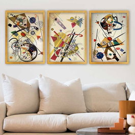Wallity Conjunto de 3 Cuadros Decorativos Enmarcados Multicolor 35 x 45 cm